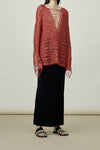 SWAYING/KNIT V-neck floating jumper SW24RE1T05 red